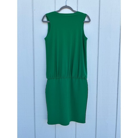 Norma Kamali Green Sleeveless Babydoll Dress, Blouson, Raw Cut Edges, Sz S - Picture 6 of 7